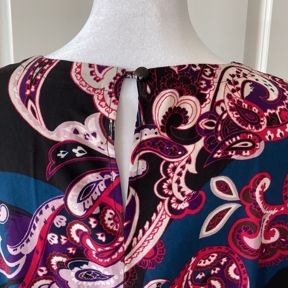 Lane Bryant Outlet 20 blouse faux wrap v-neck bell sleeves paisley - Picture 10 of 14
